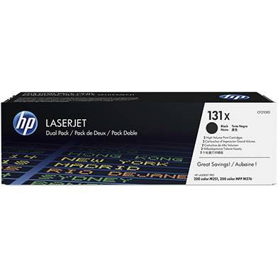 HP 131X Black Toner Dual Pack (2,400 pages)